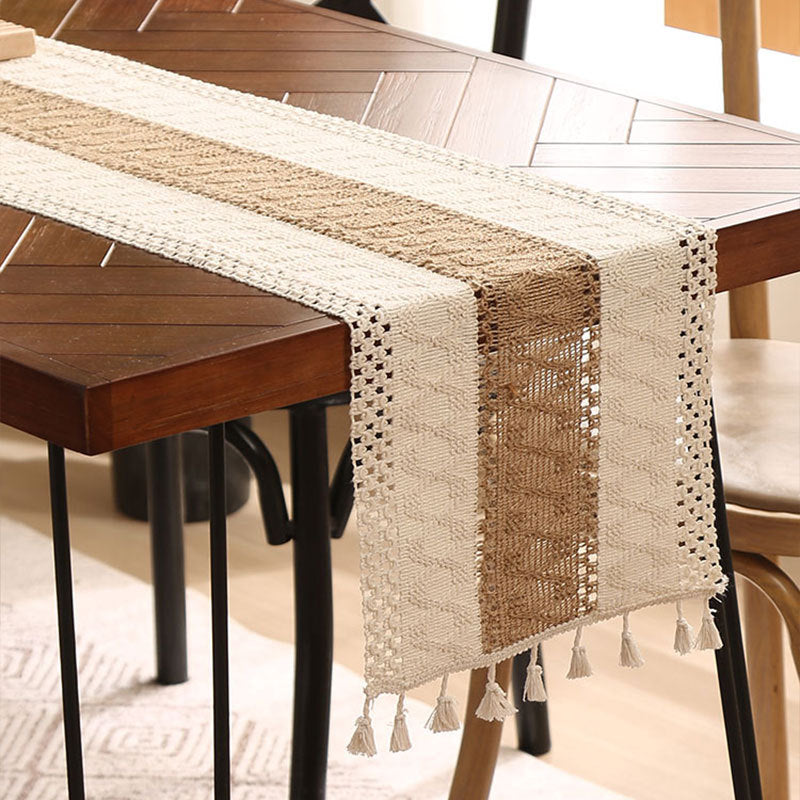 Woven Tassel Table Runner