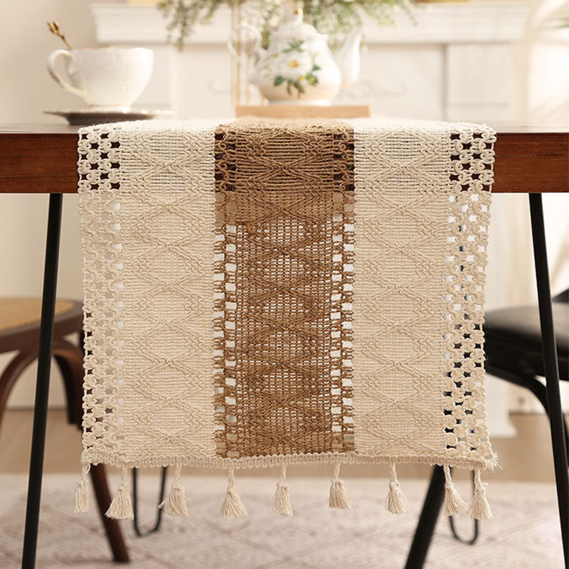 Woven Tassel Table Runner