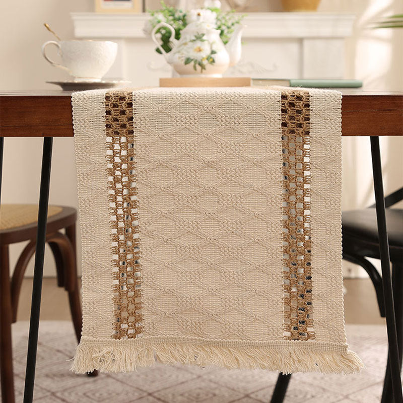 Woven Tassel Table Runner