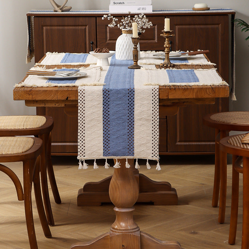 Woven Tassel Table Runner