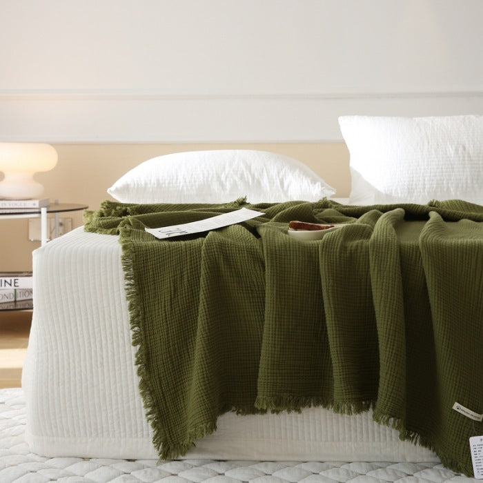 Soft Cotton Crepe Throw Blanket