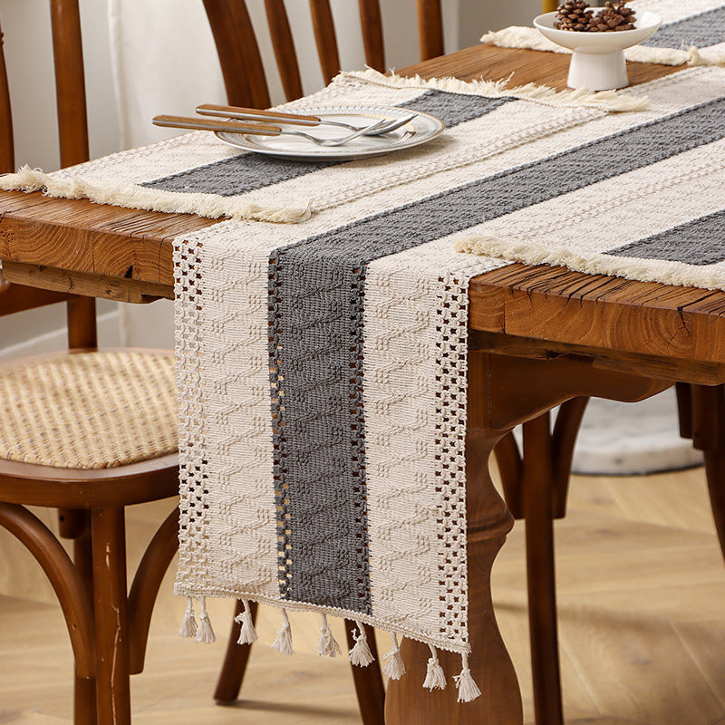 Woven Tassel Table Runner
