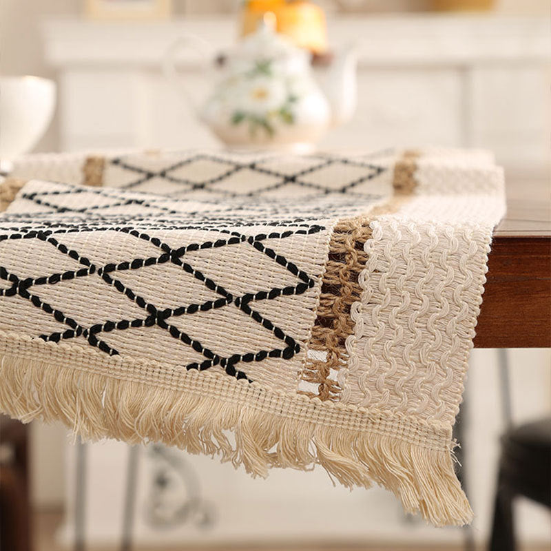 Woven Tassel Table Runner