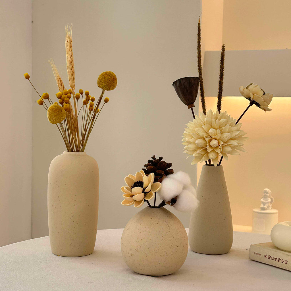 Minimalist dried flower vase set for home décor