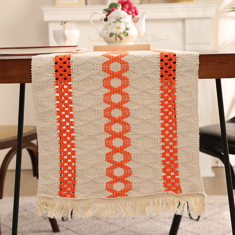 Woven Tassel Table Runner