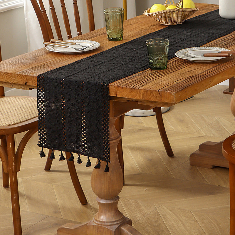 Woven Tassel Table Runner