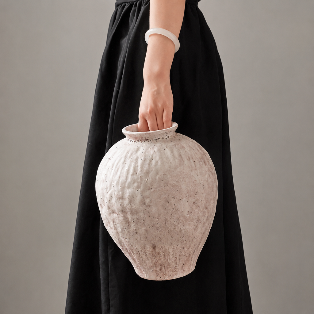 Textured Ceramic Flower Vase