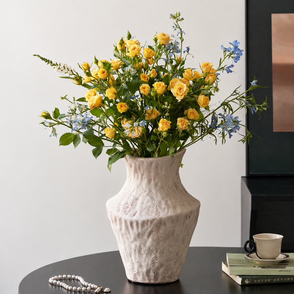 Textured Ceramic Flower Vase