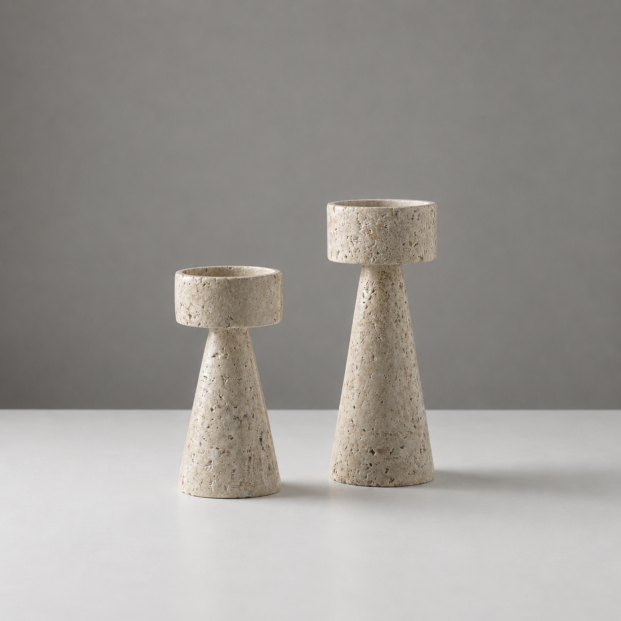 Natural Travertine Stone Candle Holder