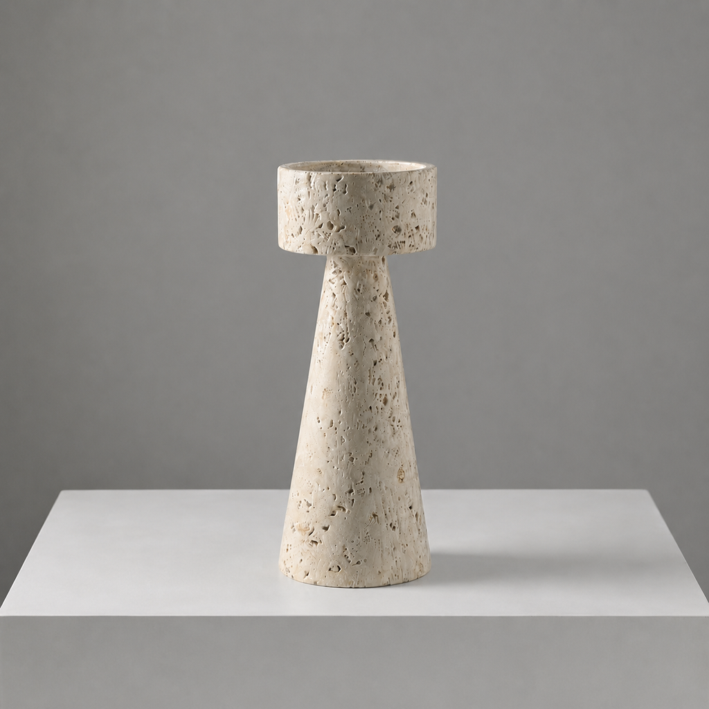 Natural Travertine Stone Candle Holder