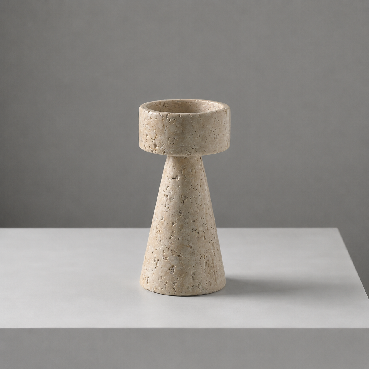 Natural Travertine Stone Candle Holder