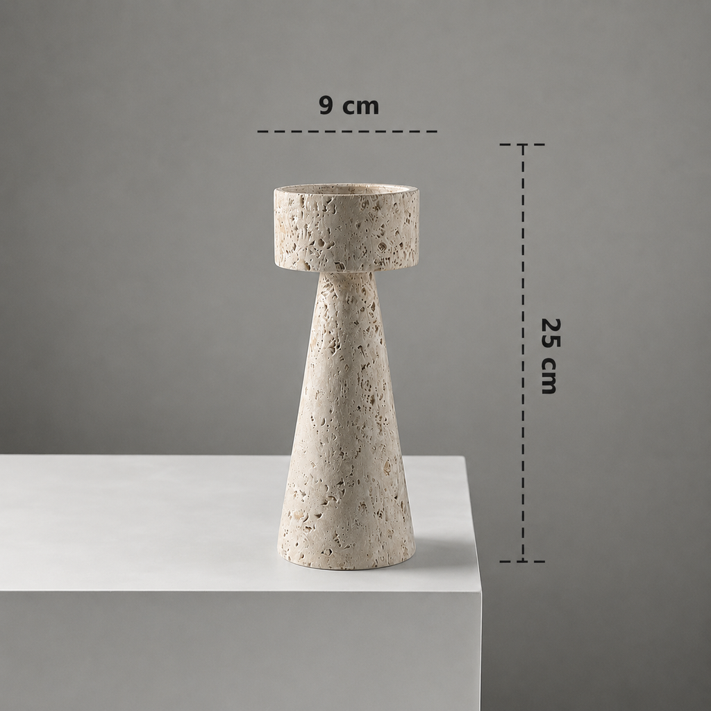 Natural Travertine Stone Candle Holder