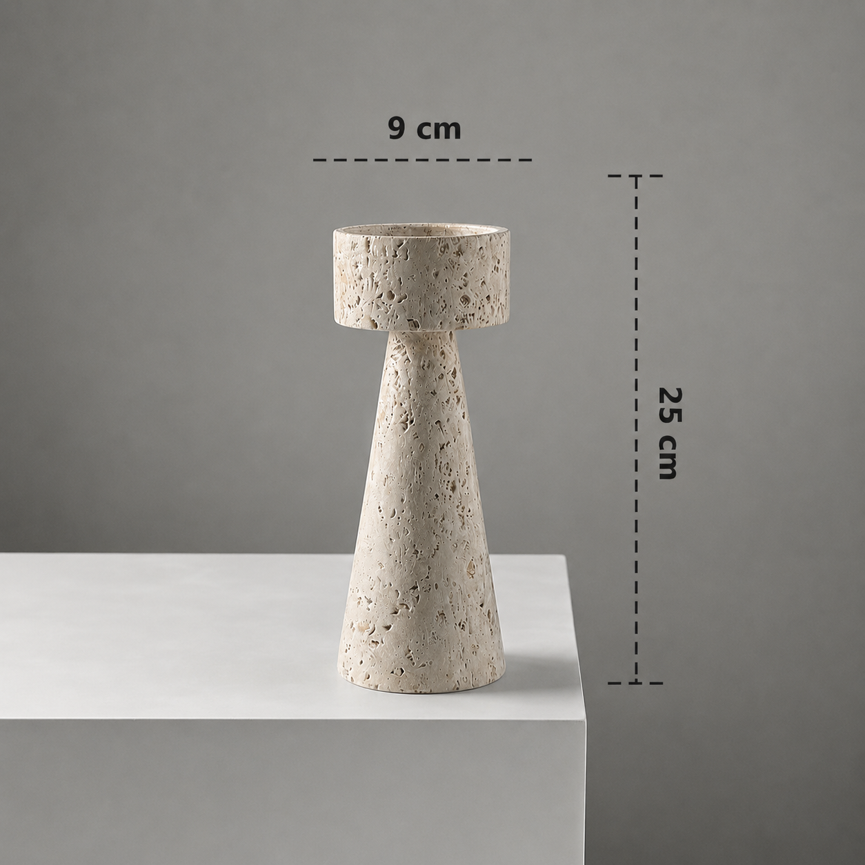 Natural Travertine Stone Candle Holder