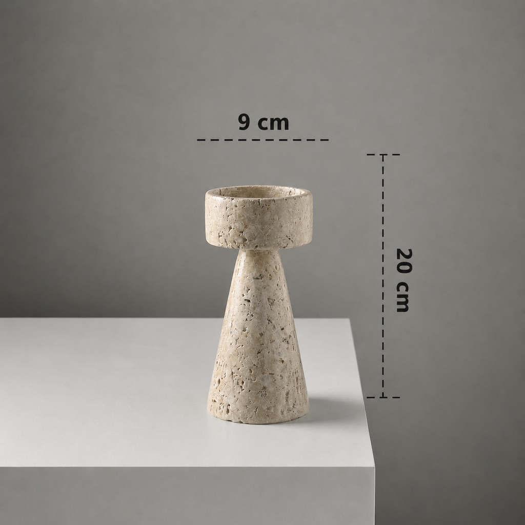 Natural Travertine Stone Candle Holder