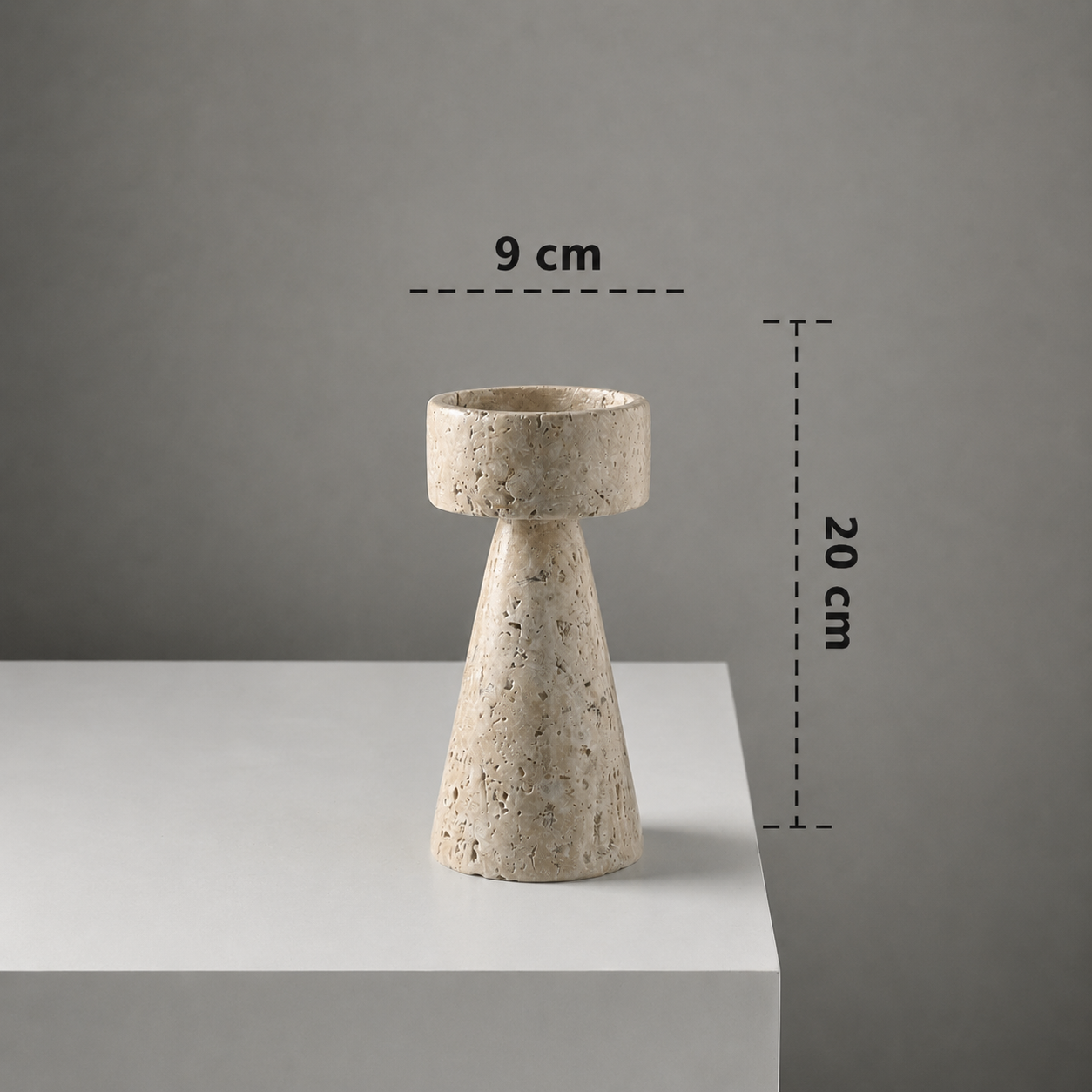 Natural Travertine Stone Candle Holder