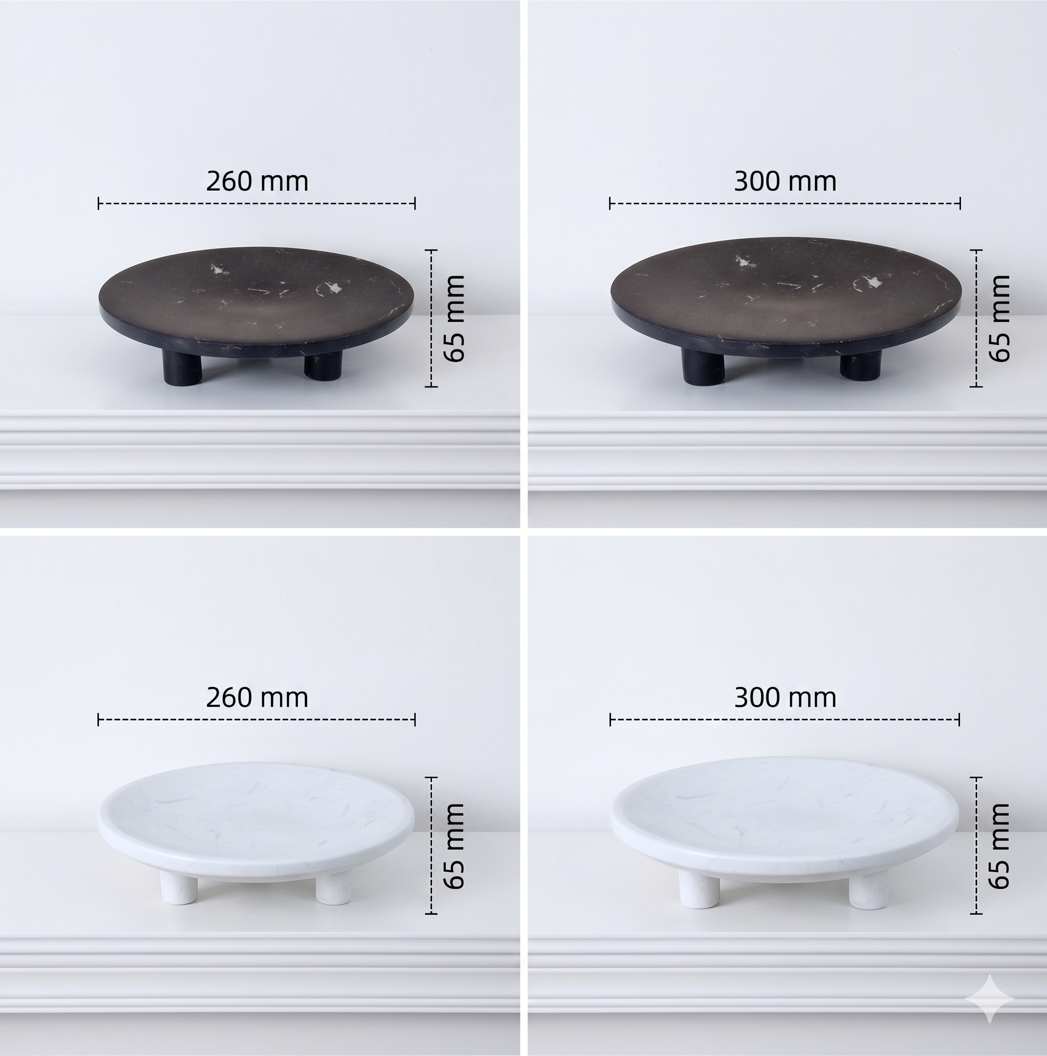 Marble Display Tray with Raised Feet