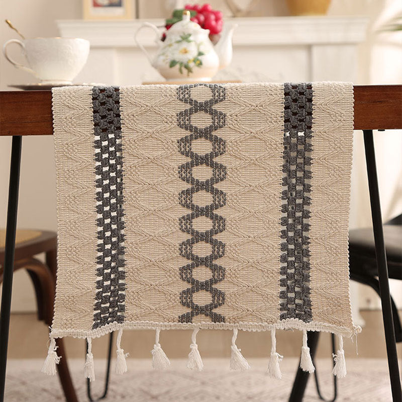 Woven Tassel Table Runner