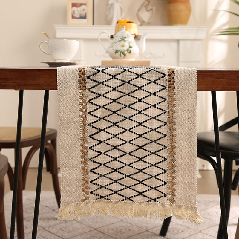 Woven Tassel Table Runner