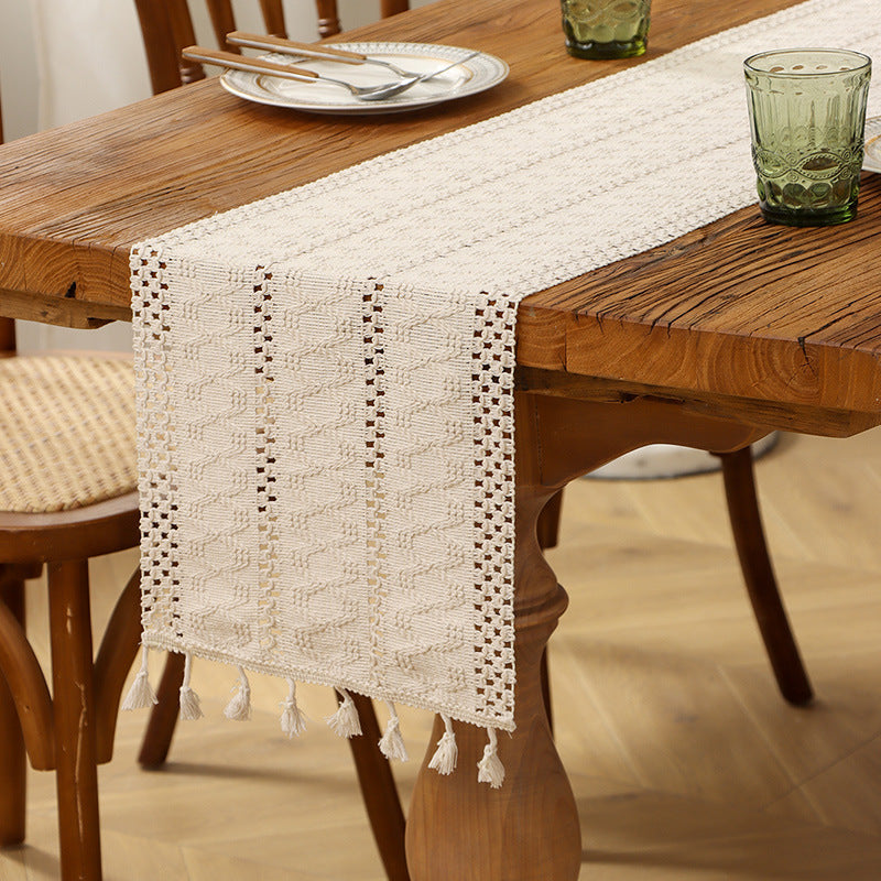 Woven Tassel Table Runner