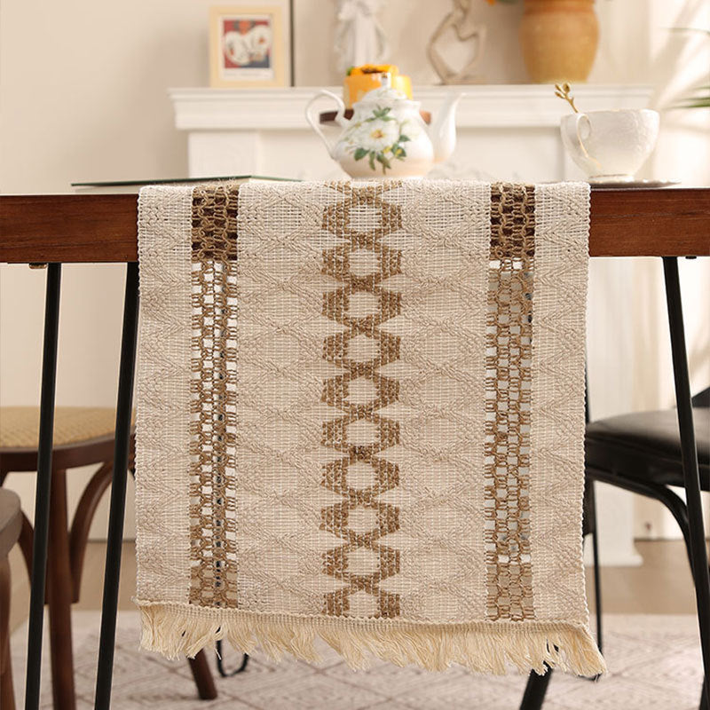 Woven Tassel Table Runner