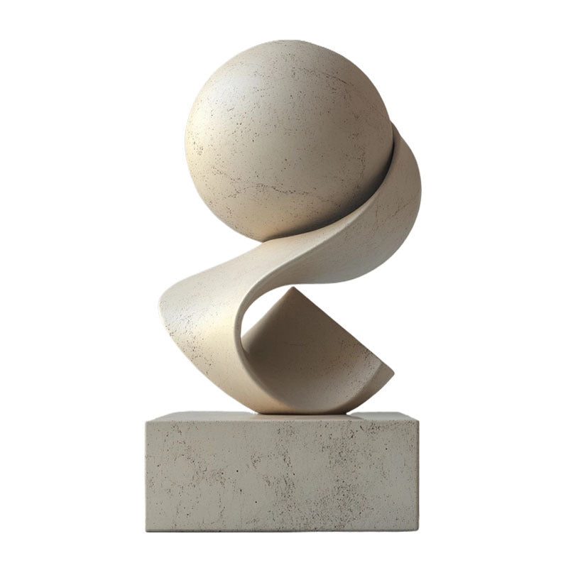 Modern off-white geometric sphere sculpture
