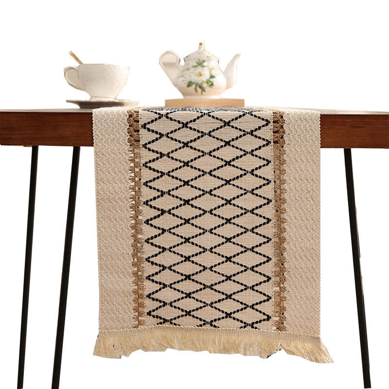 Woven Tassel Table Runner