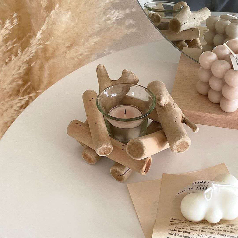 Natural Wood Tealight Candle Holder